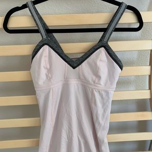 Lululemon Athletica Womens Reflective Top Shirt Pink Gray Black Size 4